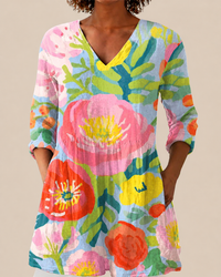 Carla – Long Blouse with Statement Pattern