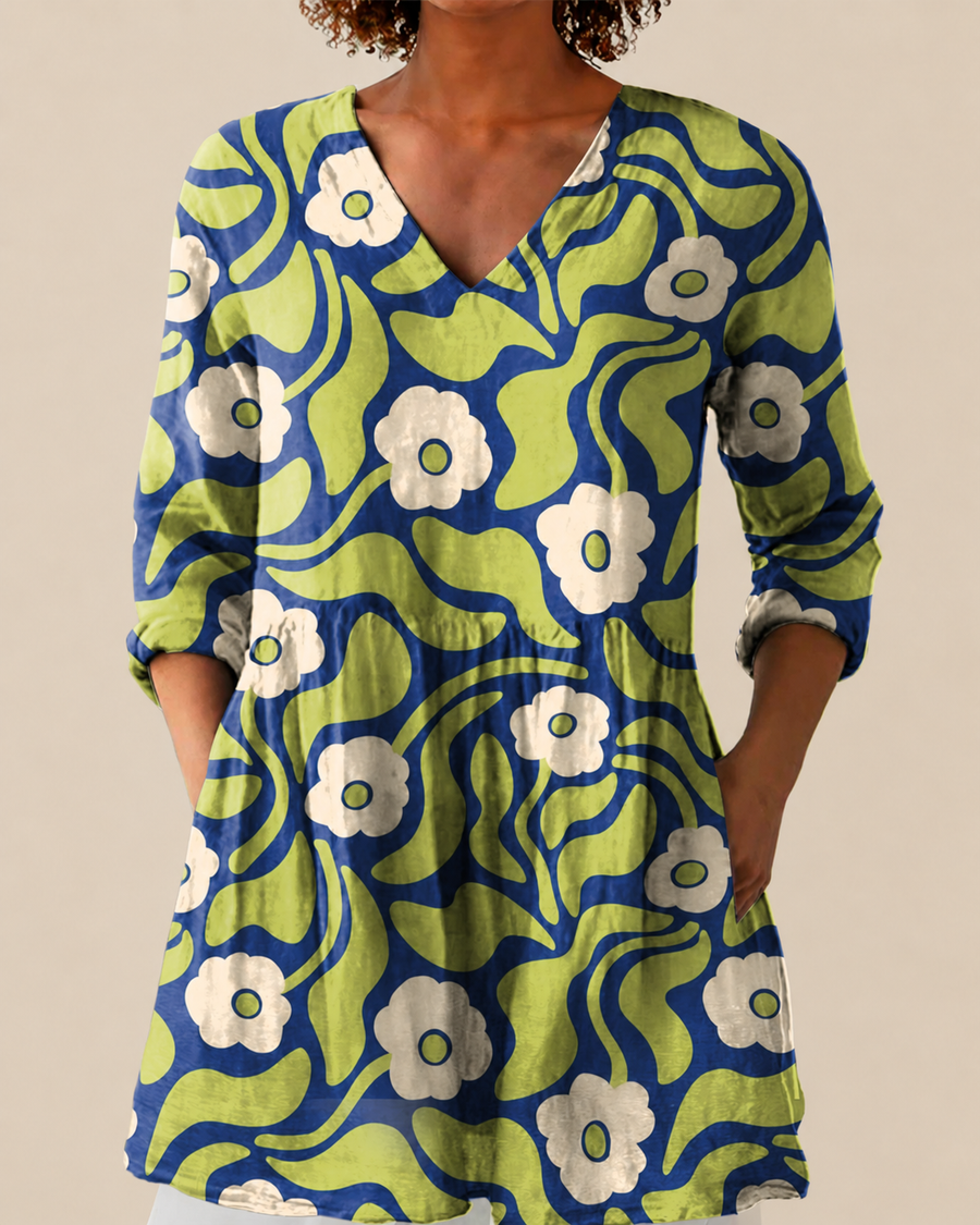 Zosia – Long Blouse with Statement Pattern