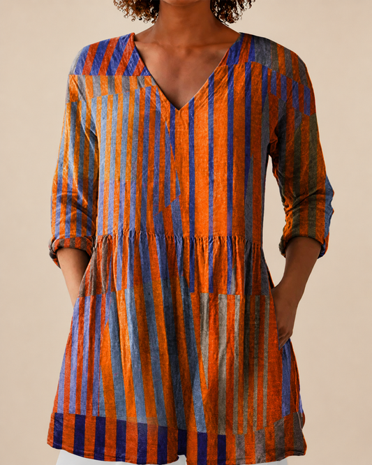 Zena – Long Blouse with Statement Pattern