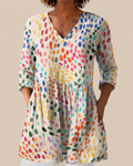 Lilia – Long Blouse with Statement Pattern