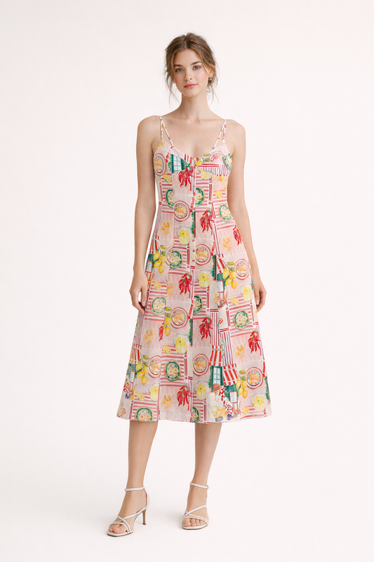 Bianca Spring Print Midi Dress