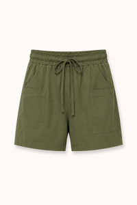 Lanni Elastic-Waist Pocket Shorts