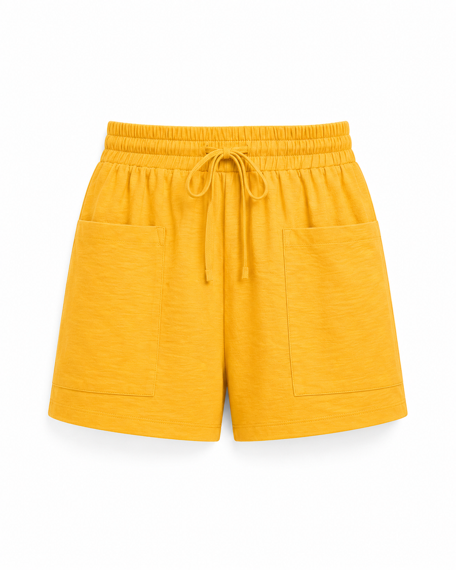 Lanni Elastic-Waist Pocket Shorts