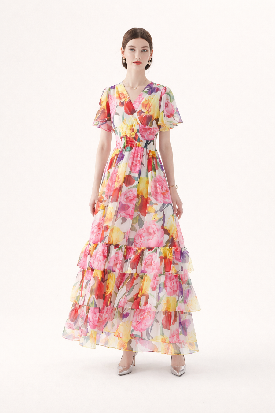 Alessandra Floral Ruffle Maxi Dress