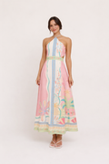Valentina Printed Halter Maxi Dress