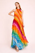 Kiana Multicolor Halterneck Maxi Dress