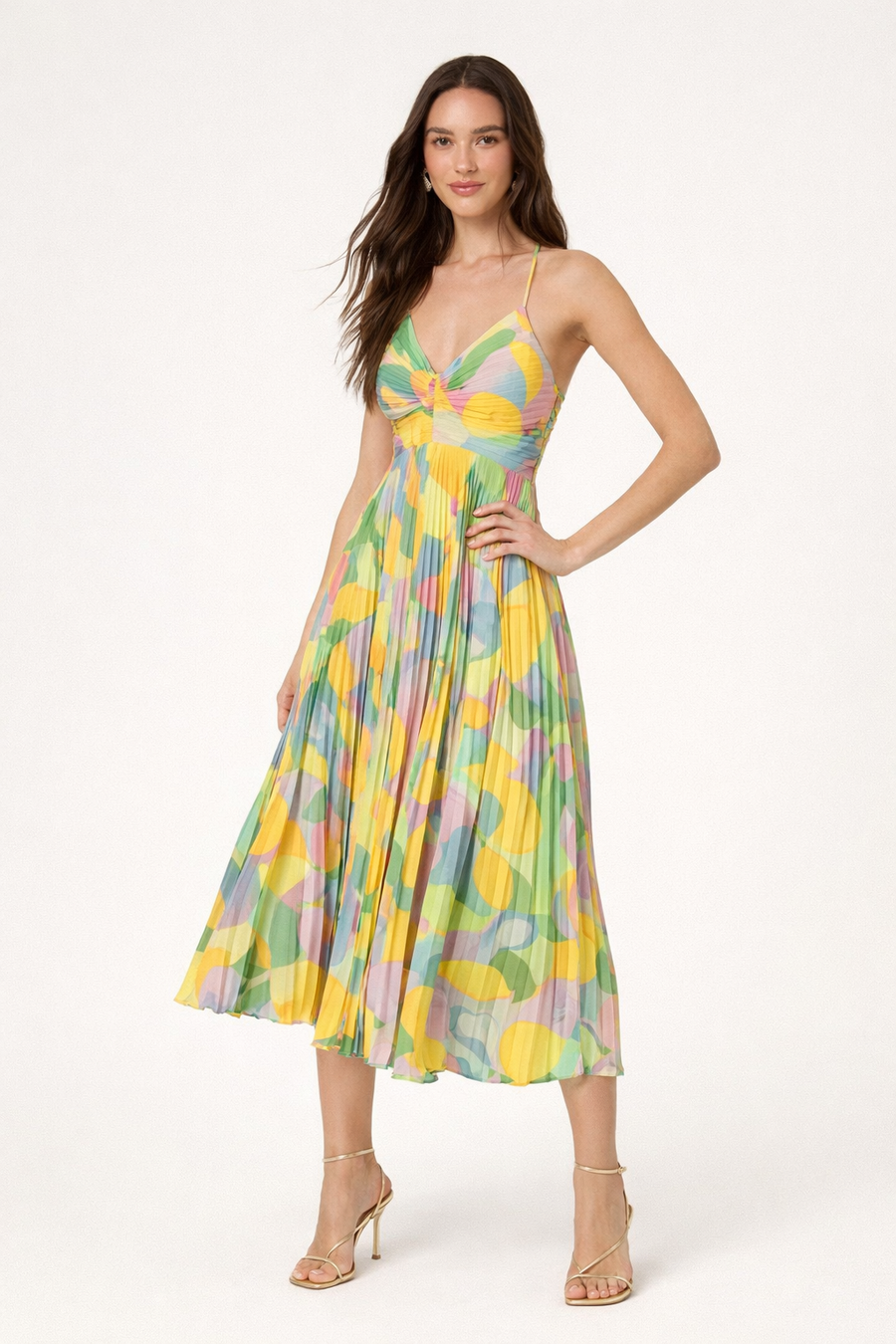 Aranza Halterneck Chiffon Maxi Dress
