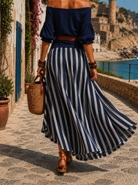 Galienne – Empuriabrava Off-Shoulder Top and Skirt Set
