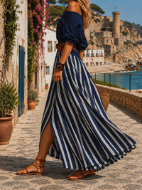 Galienne – Empuriabrava Off-Shoulder Top and Skirt Set