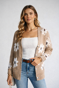 Arveth Floral Knit Cardigan