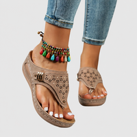 Nadia | Women's Perforated Toe Post Sandals