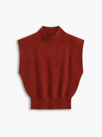 Seren | Women's Mock Neck Sleeveless Padded Shoulder Top