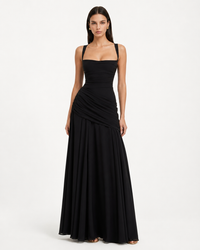 Kira – Ruched Square Neck Maxi Dress