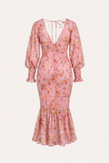 Chiara Floral V-Neck Midi Dress