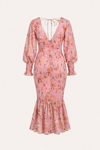Chiara Floral V-Neck Midi Dress