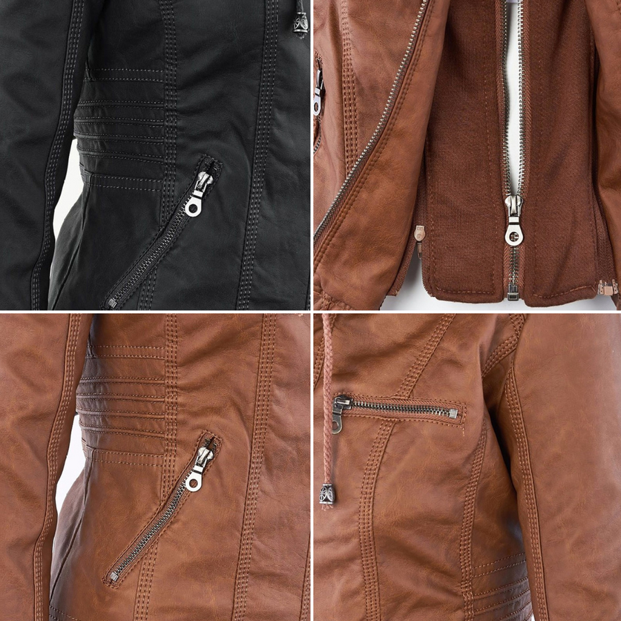 Hooded Faux Leather Jacket