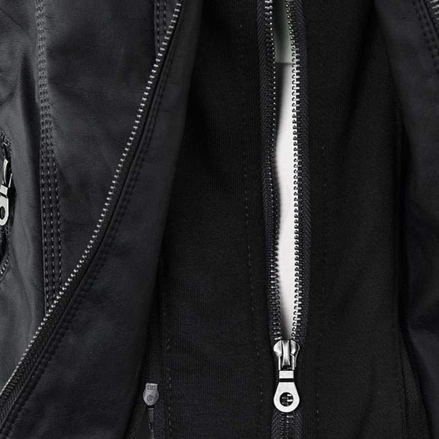 Hooded Faux Leather Jacket