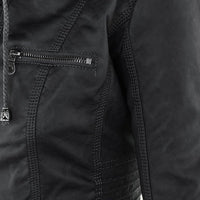 Hooded Faux Leather Jacket