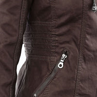 Hooded Faux Leather Jacket