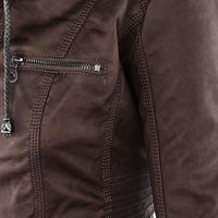 Hooded Faux Leather Jacket
