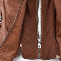 Hooded Faux Leather Jacket