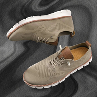 Rafe – Ultracomfort Breathable Shoes in Khaki & White