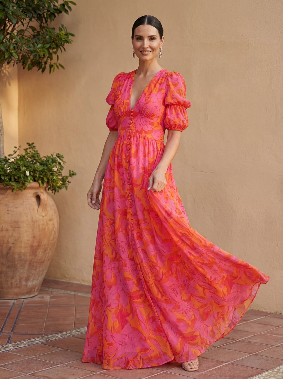 Tansy – Flowing V-Neck Maxi Dress