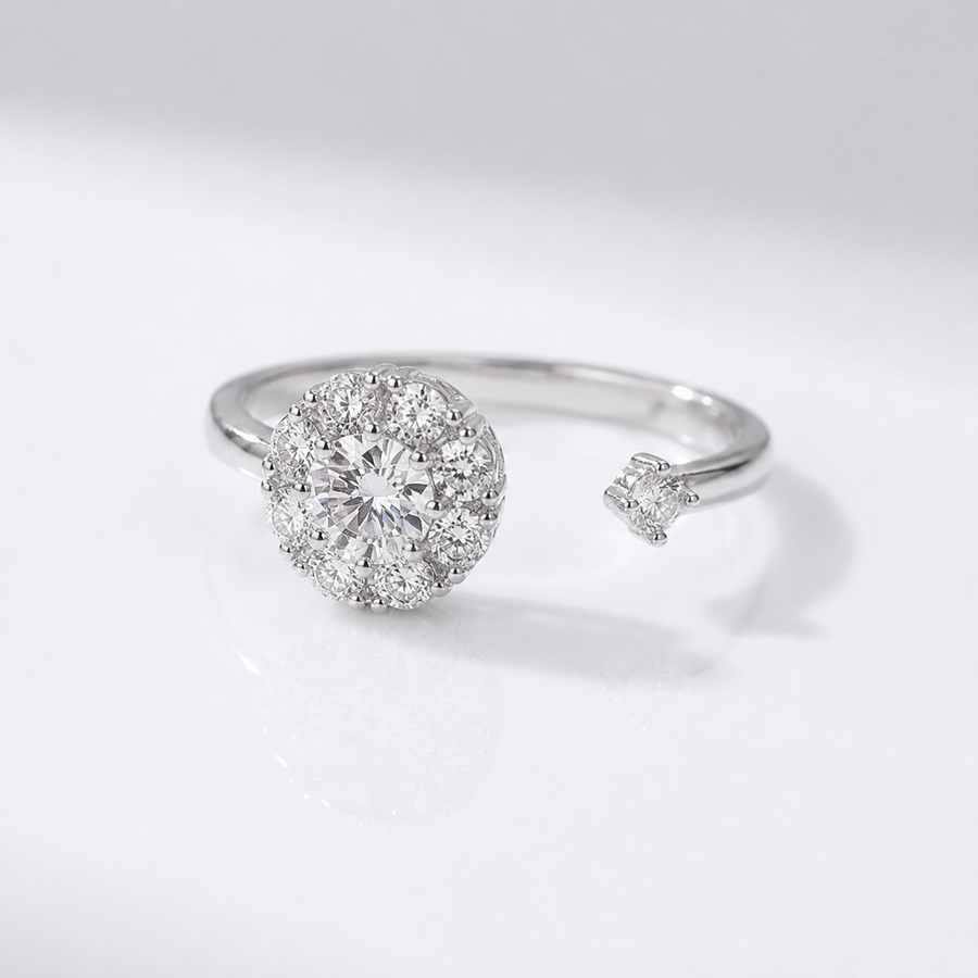 DIAMOND CLUSTER RING - (ADJUSTABLE)