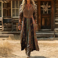 Stella | Women's Boho Patchwork Long Sleeve Maxi Dress