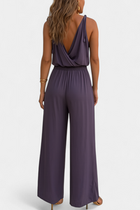 Lavinia – Open Back Elegant Jumpsuit with Gold Details