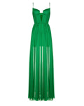 Draped cutout chiffon maxi dress