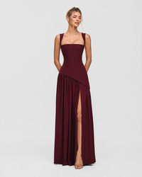 Kirsty – Corset Maxi Dress with Scarf