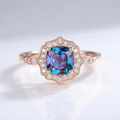 EMERALD ROSE GOLD HALO RING
