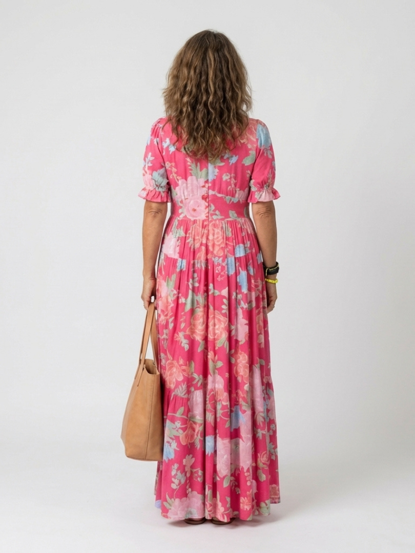 Beatrix – Sleeveless V-Neck Floral Midi Dress