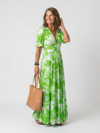 Beatrix – Sleeveless V-Neck Floral Midi Dress