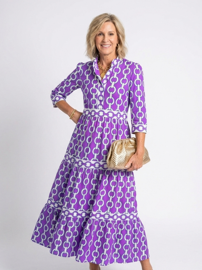 Thea – Floral V-Neck Tiered Maxi Dress