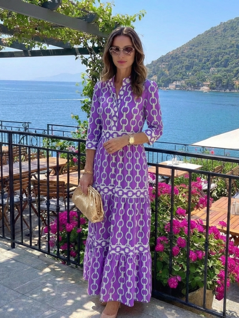 Thea – Floral V-Neck Tiered Maxi Dress
