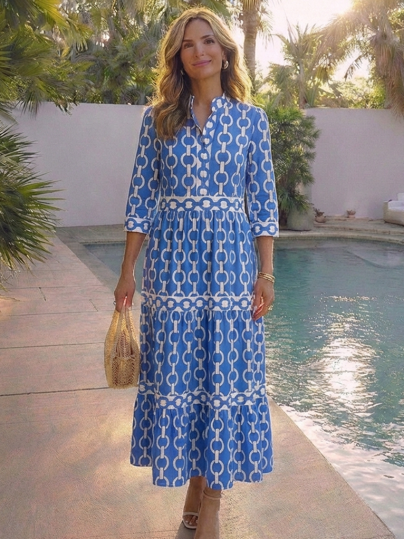 Thea – Floral V-Neck Tiered Maxi Dress