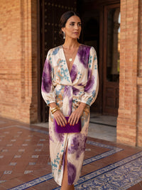 Raine – Elegant V-Neck Wrap Dress with Adjustable Waist Tie