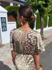 Clara - Copper Midi Dress with Twist Knot