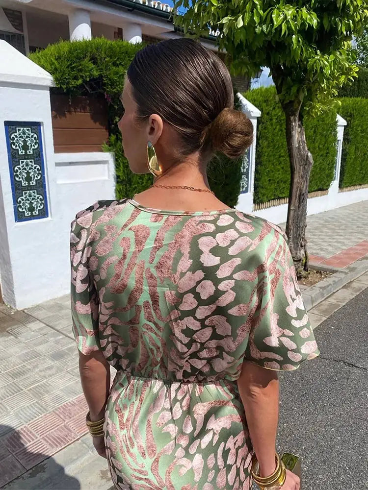 Clara - Copper Midi Dress with Twist Knot
