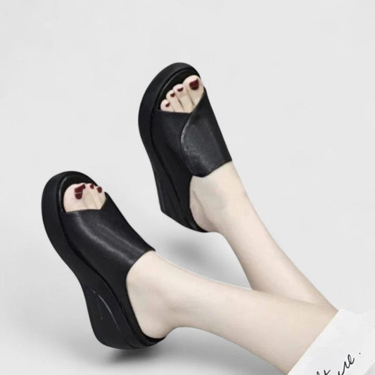 Celionette | Orthopedic Wedge Sandals Black