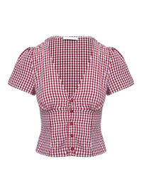 HONEY RED GINGHAM TOP