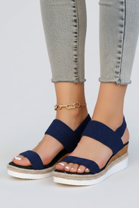 Kylie | Womens Raised Sole Stretch Fit Sandals Blue