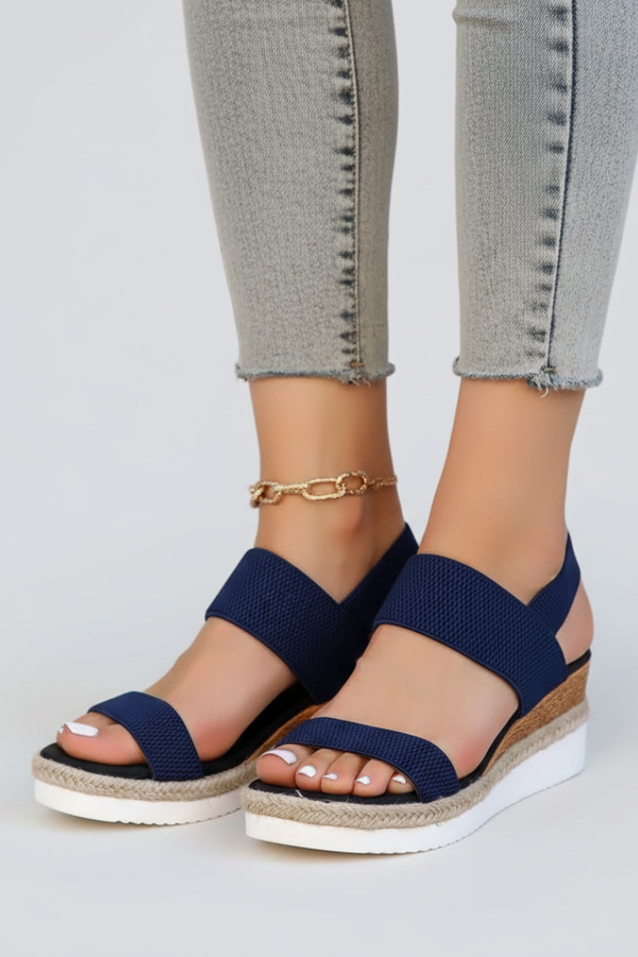 Kylie | Womens Raised Sole Stretch Fit Sandals Blue