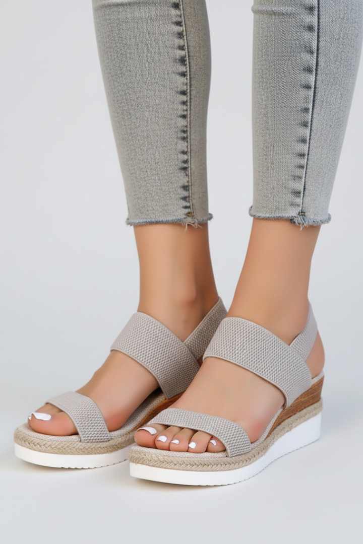 Kylie | Womens Raised Sole Stretch Fit Sandals Gray