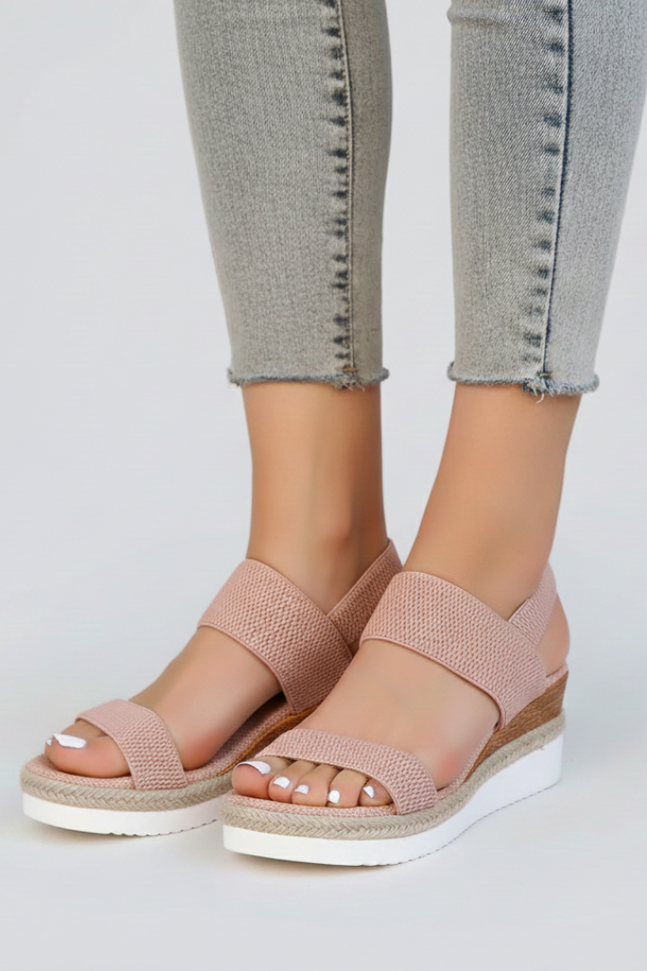 Kylie | Womens Raised Sole Stretch Fit Sandals Pink