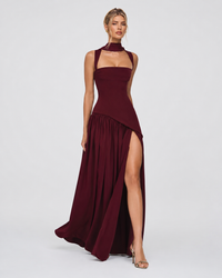 Kirsty – Corset Maxi Dress with Scarf