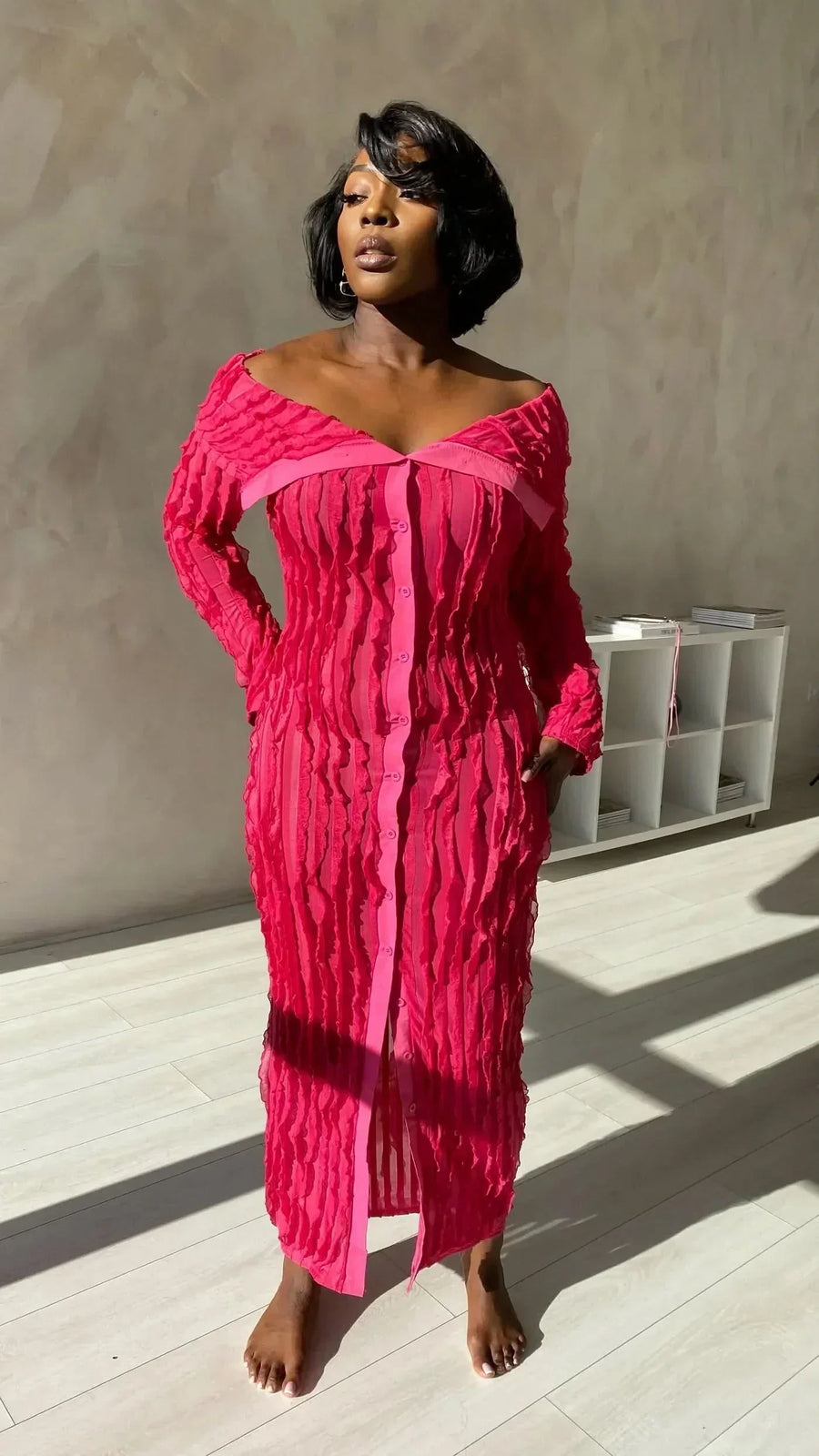 Cameron Ruched Midi Dress