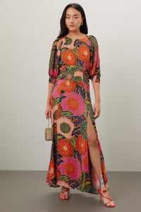 Puff Sleeve Maxi Dress